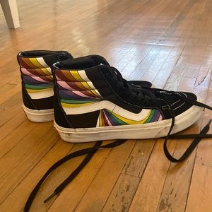 Rainbow suede high top Vans only wore a few times!great condition!